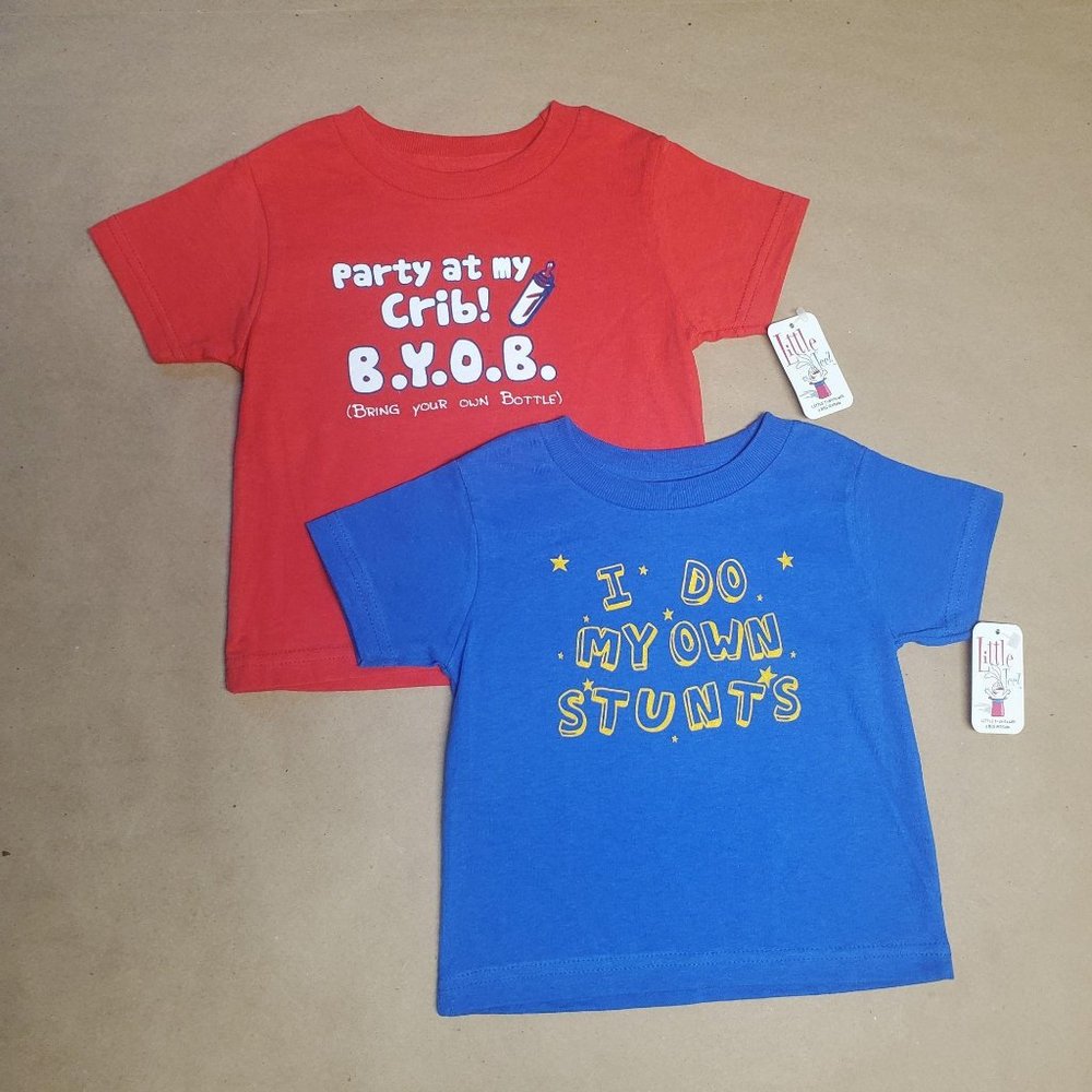 Little Teez T-Shirts 2 Pack Size 2 Blue/Red